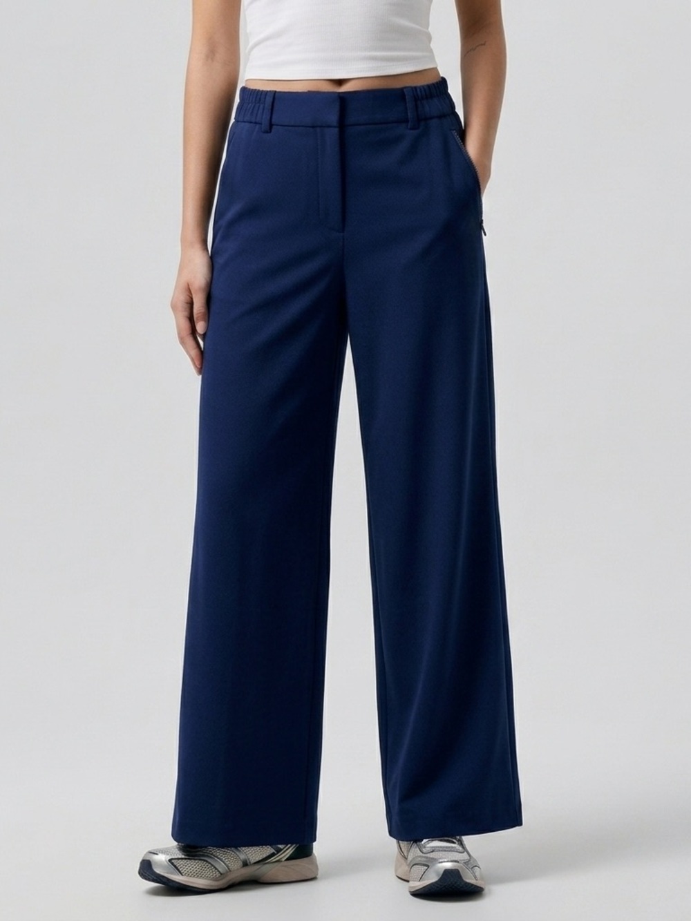 Lands' End Wide-Leg Navy Trousers